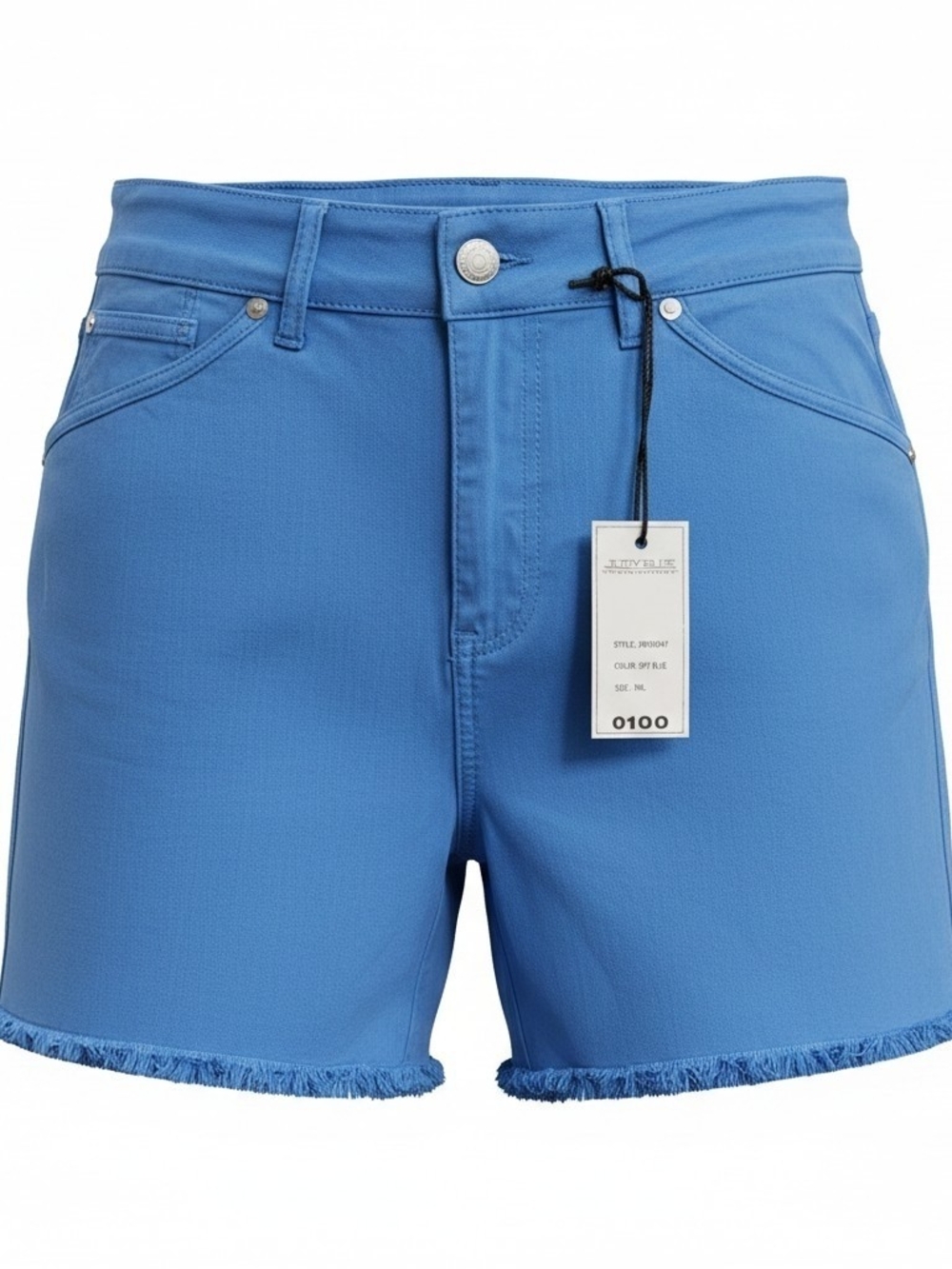 Judy Blue Frayed Hem Garment Dyeed Jean Shorts in Sky Blue